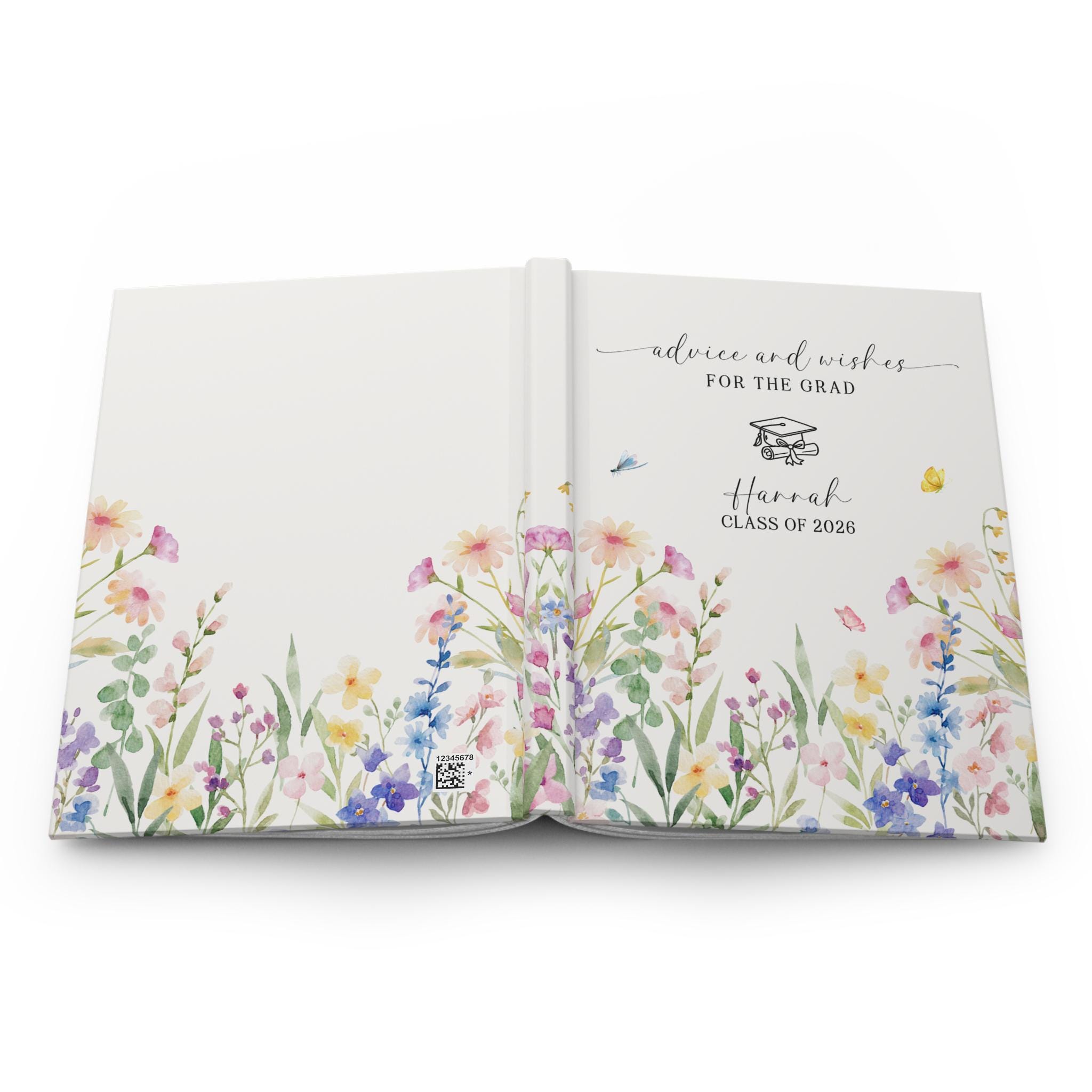 Graduation Message Book Custom Floral Graduate Advice Book, Garden Theme Grad Party Guestbook ...
