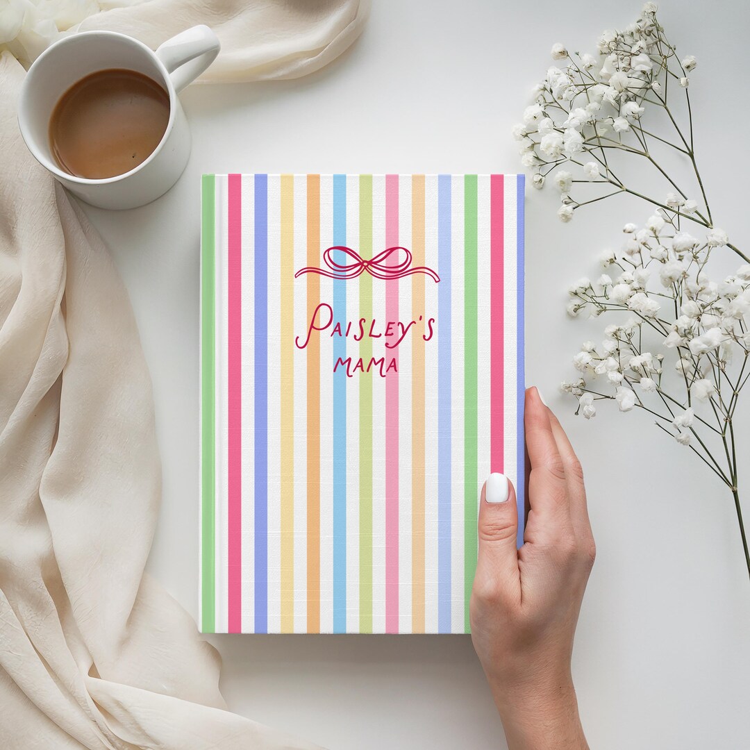 Personalized Fancy Mom Journal With Name, Custom Whimsical Baby Memory ...