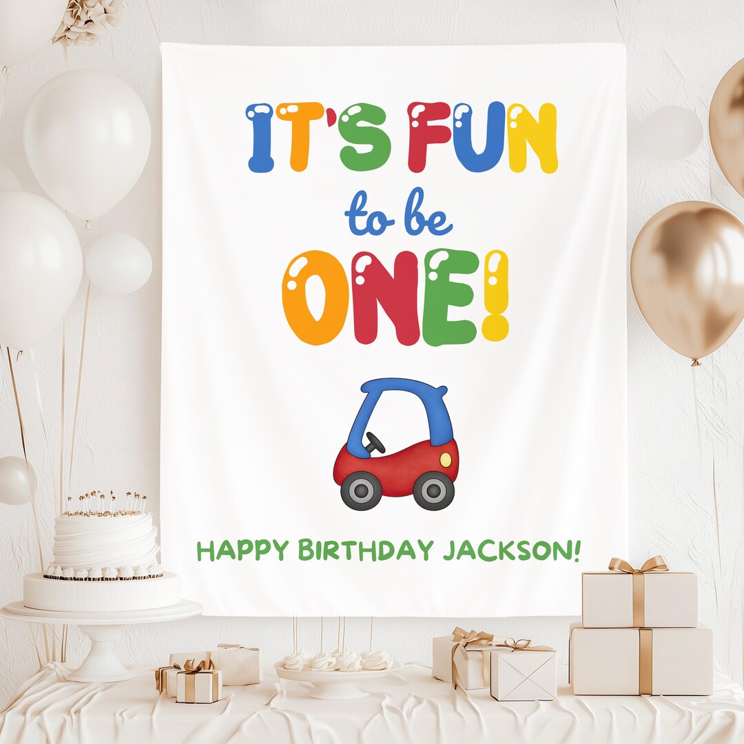 Its Fun to Be One Birthday Party Banner, Custom Name 1st Birthday ...