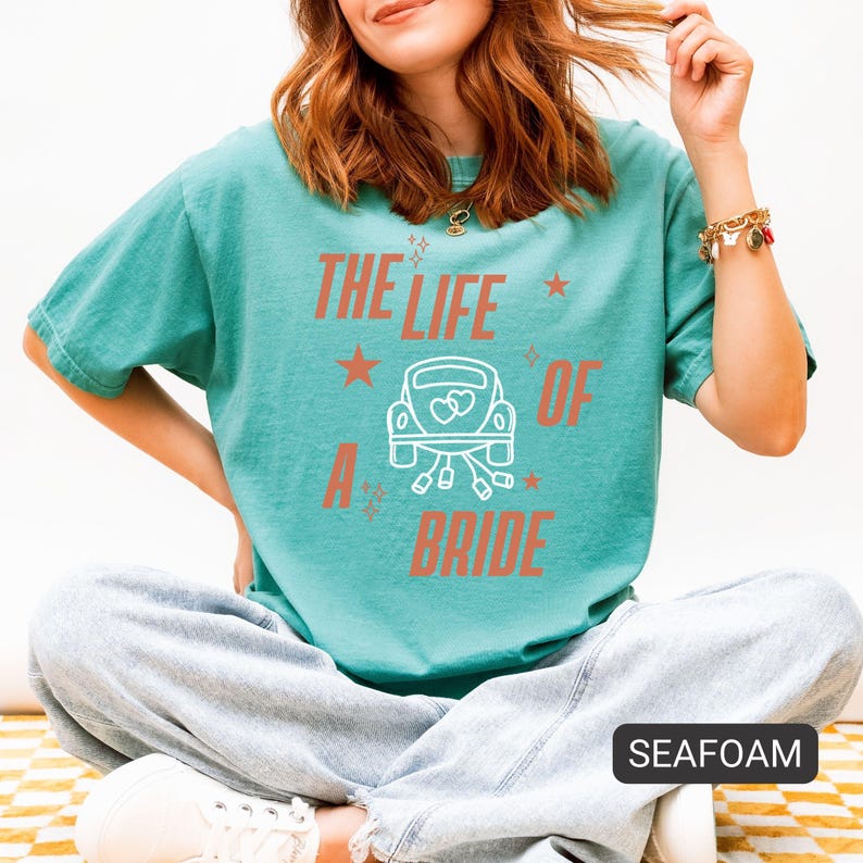 The Life of a Bride Comfort Colors Shirt, Funny Bride Gift, Music Fan Shirt, Bachelorette Shirt, Bride to Be Era, Just Married Honeymoon image 1