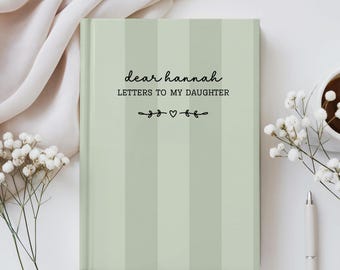 Cahier personnalisé Lettres à ma fille, journal personnalisé prénom chère fille, livre de souvenirs pour baby shower, journal de grossesse pour maman