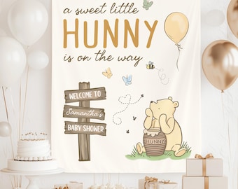 Classic Winnie the Pooh Baby Shower Decorations, Winnie Themed Baby Shower Party Banner, Bee Baby Sprinkle Photo Background