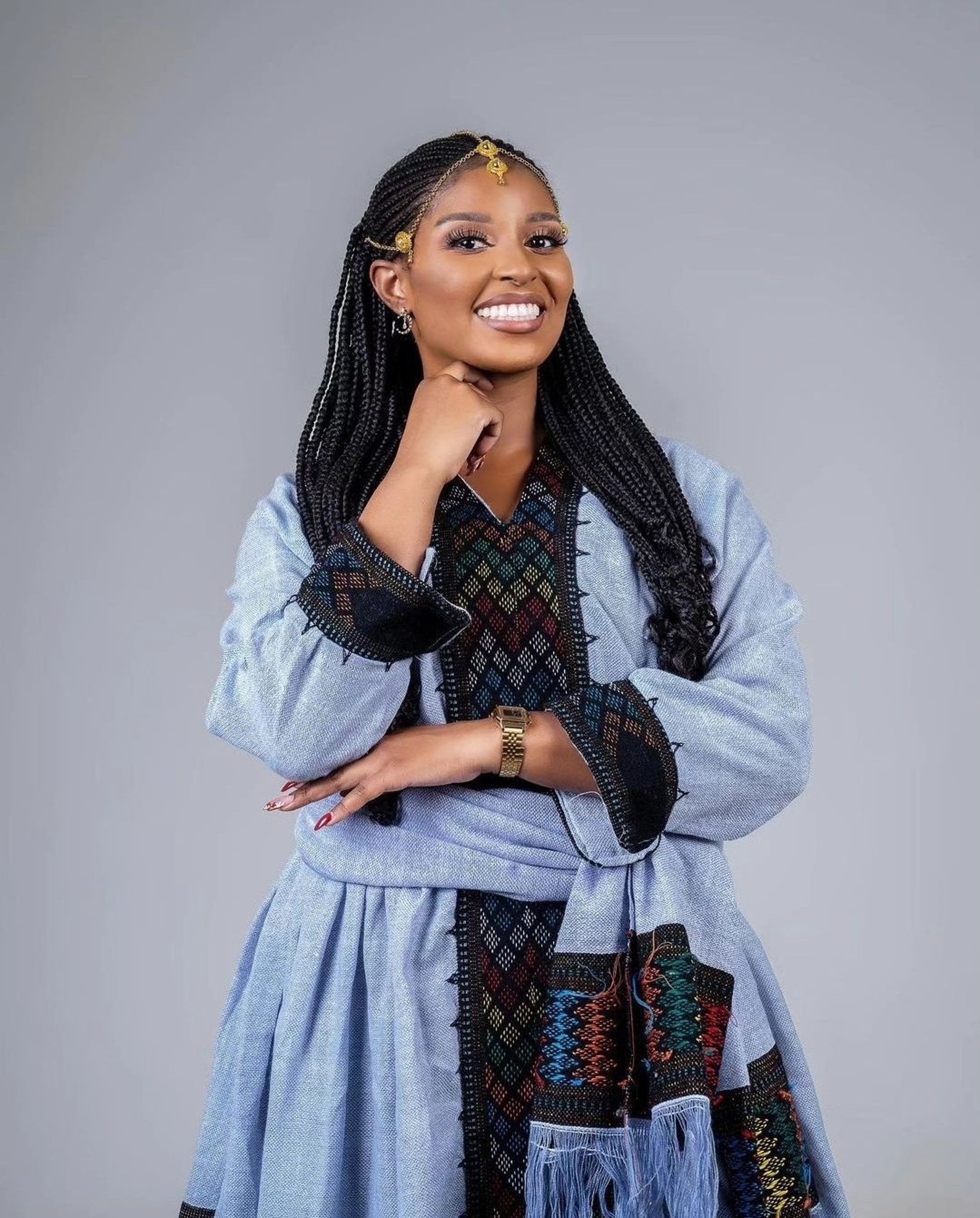 Soft Green Raya Bufe Habesha Dress – Modern Ethiopian Style with Traditional Roots