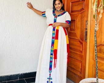 Ansprechendes neues traditionelles Habesha Kleid / Ashenda / Geschenk für sie / äthiopisches Habesha Kleid