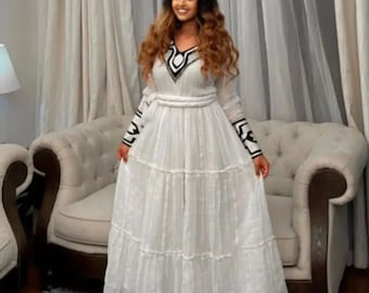 Anmutiges Herren / traditionelles Habesha Kleid / Habesha Hochzeitsgeschenk / Habesha Brautjungfer Kleid