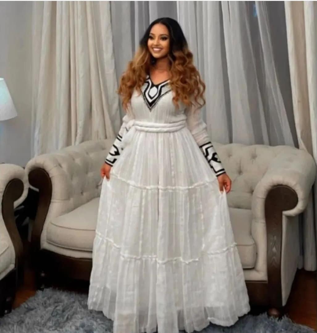 bridesmaid dresses in ethiopia Elegant Ethiopian Traditional Dress Simple Ashenda Dress Ethiopian Dress S
