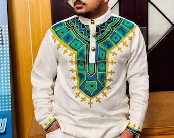 Mens long sleeve traditional habesha shirt