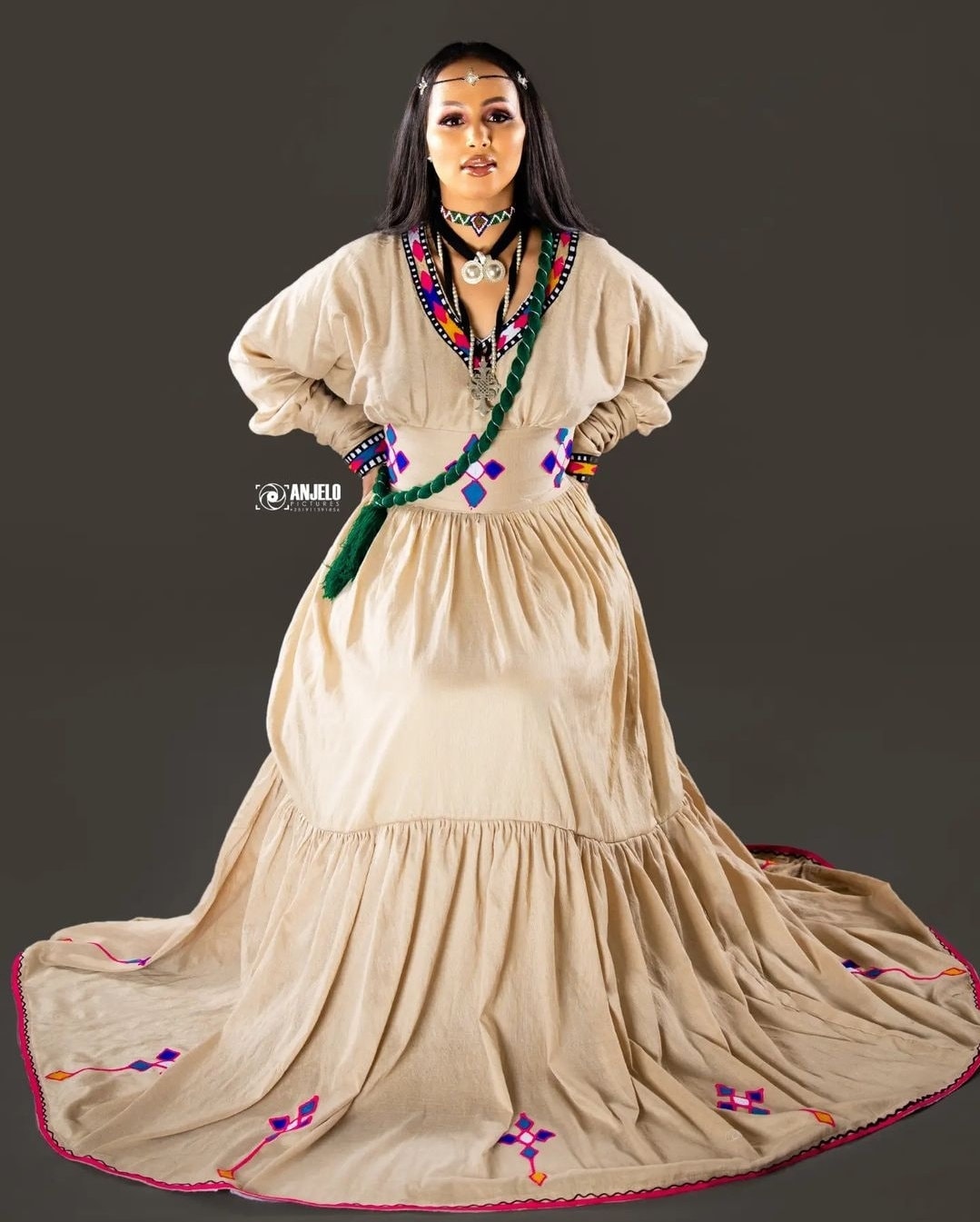 Ethiopian and eritrean traditional habesha dress/ashenda dress/habesha occasion dress features elegance /geez new year dress