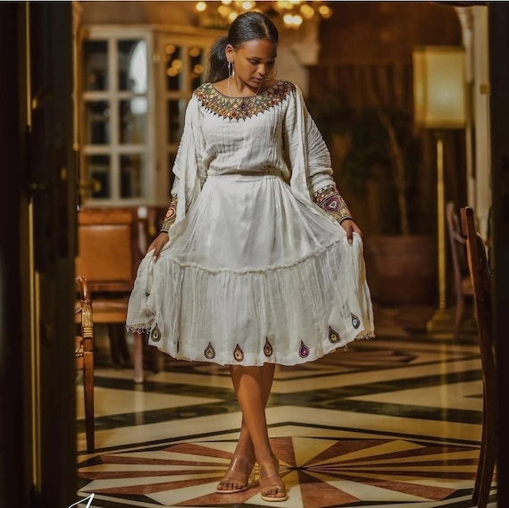 Short and Modern Habesha Traditional Dress ethiopian and Eritrean Traditional Dress Etsy Canada