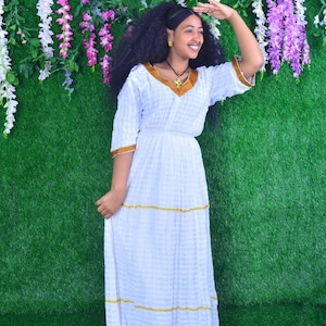 Menen traditional habesha dress/Eritrean and Ethiopian traditional dress / ethiopian coffee dress