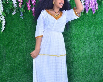 Menen traditional habesha dress/Eritrean and Ethiopian traditional dress / ethiopian coffee dress