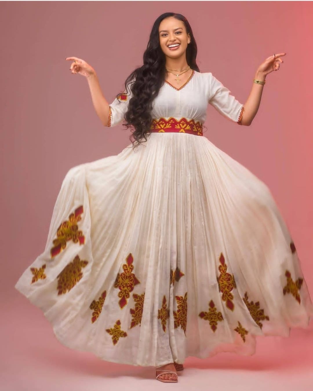 Habesha Dress – Red Ethiopian Outfit with Elegant Fit
