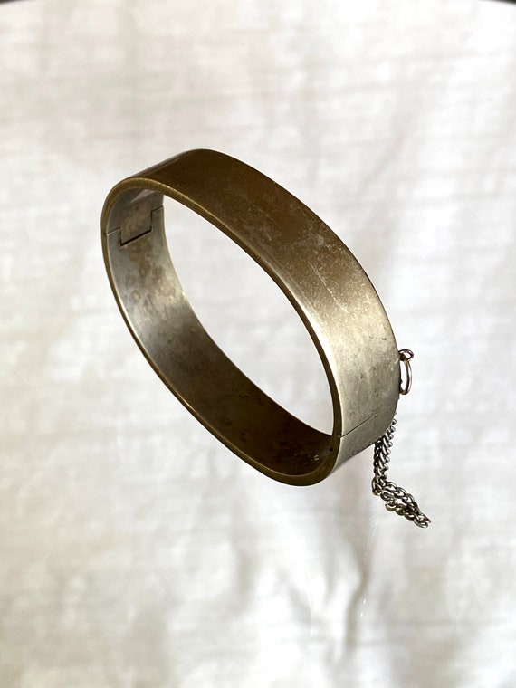 Vintage Sterling Silver Hinged Cuff Bracelet