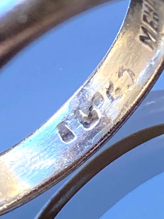 Sterling Silver Ring with Large Decorative Convex… - image 7