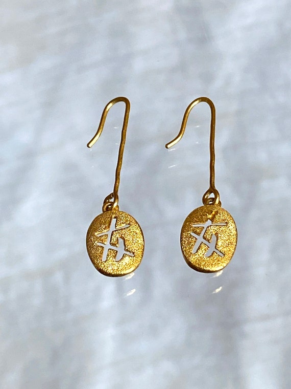 24K Gold Drop Earrings