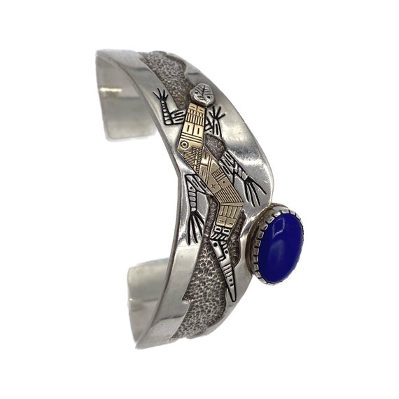 Vintage Sterling Silver, 14K Gold, and Lapis Lazu… - image 5