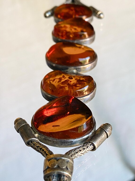 Joms Sterling Silver and Amber Bracelet with Five Large Stones View 3