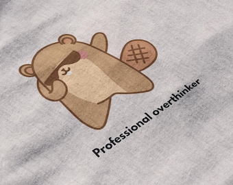 Camiseta de pensador profesional - Camiseta de ansiedad - Camiseta gráfica de pensamiento excesivo - Camiseta sarcástica - Regalo para introvertido - Camiseta humorística sobre salud mental