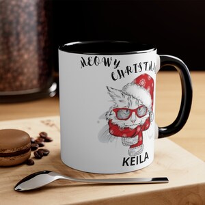 Custom Meowy Christmas Kitten Mug - Gift for Cat Mom