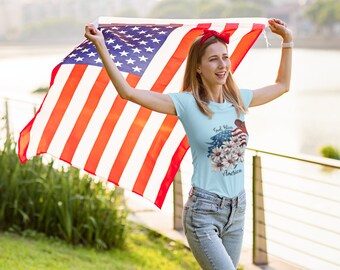 God Bless America sunflowers  Softstyle T-Shirt, American flag and sunflowers, 4th july gift, Vintage sunflowers tshirt, flag america tee