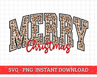 Merry Christmas Leopard Print PNG, Merry Christmas Svg, Christmas Season PNG, Christmas  Sublimation Designs, Merry Christmas Animal Print
