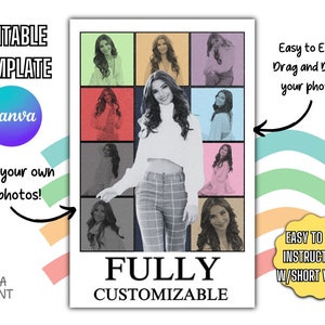 Eras Poster Template Editable Concert Poster Grid Eras Themed Birthday Party Color Square Create Your own Eras Design Theme Party