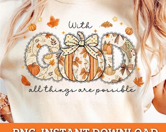 Autumn Pumpkin Faith Png, Bible Verse God Is Good Design, Cozy Fall Floral Clipart, Religious Thanksgiving PNG, Faith Based Autumn Png