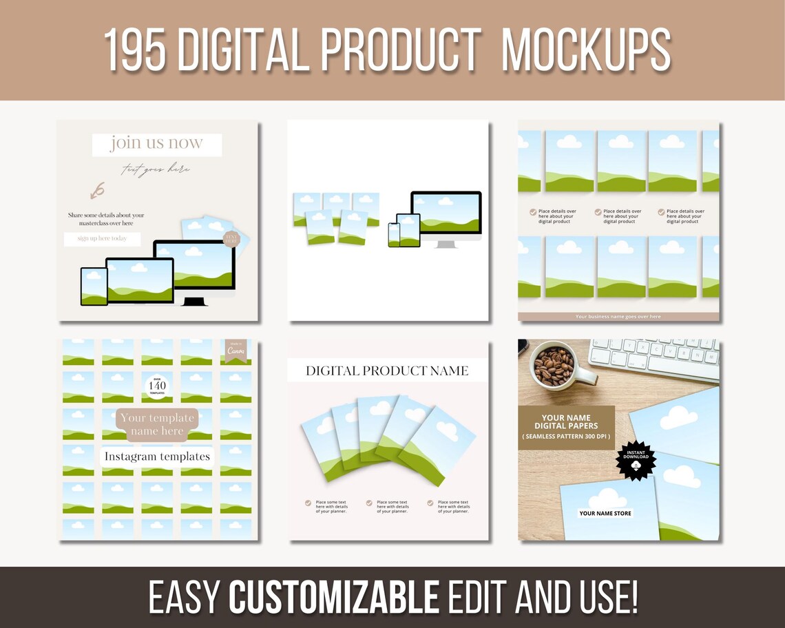 195+ Mockup Canva Template Bundle | Master Resell Rights (MRR) | Done ...