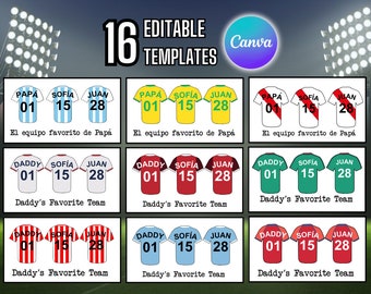 Customizable Soccer Jersey Canva Template Father's Day | COPA America Teams | Personalized Soccer Gift | Editable Soccer Jerseys Dad Gift