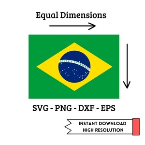 K&ouml;nnte beinhalten: Ein digitaler Download einer Vektorgrafik der brasilianischen Flagge. Die Flagge ist gr&uuml;n mit einer gelben Raute in der Mitte. Die Raute enth&auml;lt einen blauen Kreis mit wei&szlig;en Sternen. Der Text "ORDEM E PROGRESSO" ist in einem wei&szlig;en Bogen um den Kreis geschrieben. Das Bild ist mit "SVG - PNG - DXF - EPS" und "INSTANT DOWNLOAD HIGH RESOLUTION" beschriftet.