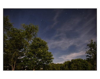 Space Landscape Poster / Photo Print, Astrophotography with Foreground and Stars Landscape Print