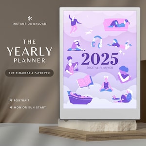 Remarkable Paper Pro Yearly Planner for 2025 | Digital Planner for reMarkable 1, 2, and Paper Pro | reMarkable Calendar, reMarkable Template