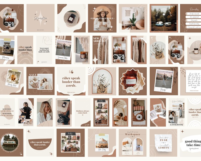 300 Boho Instagram Post Templates Canva | Boho Quotes - Boho Style ...
