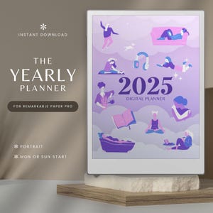 Remarkable Paper Pro Yearly Planner for 2025 | Digital Planner for reMarkable 1, 2, and Paper Pro | reMarkable Calendar, reMarkable Template