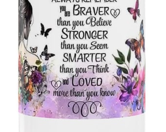 Inspirational Travel Mug, Motivational Gift for Friends, Positive Quotes Coffee Cup, Butterfly Design, Encouragement Drinkware