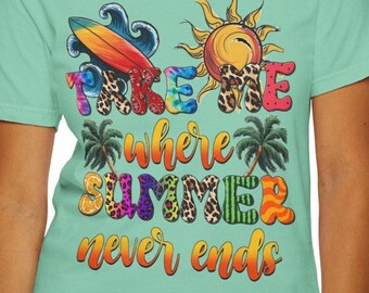 Camiseta con vibrantes vibraciones de verano: perfecta para viajes a la playa, ropa informal, regalos, vacaciones y diversión en climas cálidos.