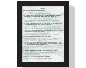 Framed Vertical Poster - Dementia - My Rules for the Future
