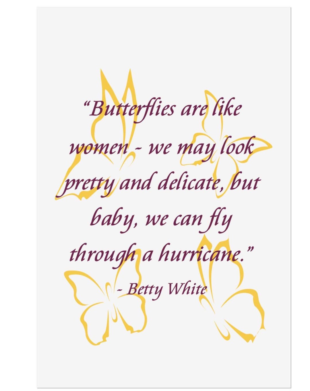 Inspirational Butterfly Wall Art, Motivational Quote Poster, Gift for ...
