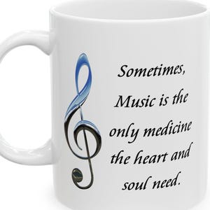 Musical Comfort Ceramic Mug | Inspirational Gift for Music Lovers, Tea and Coffee Lover, Home Decor, Birthday Gift, Stress Relief