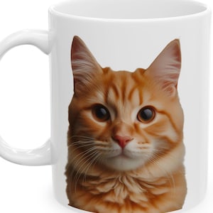 Orange Tabby Cat Ceramic Mug - Coffee Lover Gift, 11oz, 15oz, Tea Time, Gift for Friends, Animal Lover