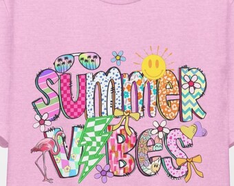 Letnia koszulka unisex, zabawna letnia koszulka, odzież Beach Vibes, koszula w stylu wakacyjnym, prezent dla miłośników lata, top na co dzień