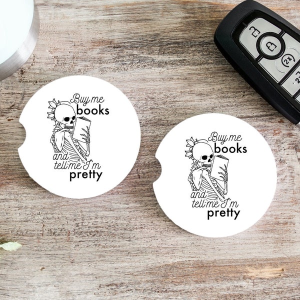 Books Are My Love Language Book Coaster for Car, Crazy Book Lady Car Coaster for Her, Book Themed Gifts, Book Coaster Set, Car Coaster Set