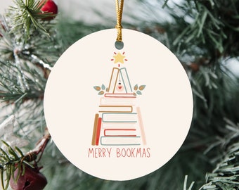 Christmas Book Tree Ornament, Book Lovers Gifts Ornament, Stocking Stuffers for Readers, Book Christmas Tree Ornament, Book Themed Ornament