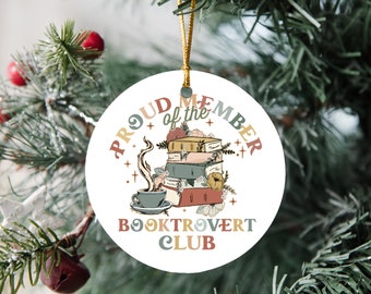 I Like Books More Than People, Book Lovers Gifts Ornament, Just a Girl Who Loves Books Stocking Stuffers for Readers, Book Themed Ornament