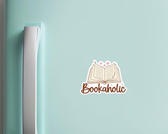 Bookaholic Book Magnet, Book Nerd Gifts for Bookshelf, Book Lovers Gifts Christmas, Book Themed Gifts, Gifts Under 5 Women, Book Merch