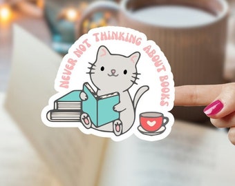 Cats and Books Sticker, Funny Book Stickers, Book Stickers Bundle, Book Lovers Gifts for Birthday, Book Stickers Pack, Book Themed Gifts