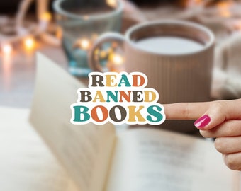 Read Banned Books Sticker, Book Stickers Bundle, Book Lovers Gifts for Birthday, Book Stickers Pack, Book Stickers for Kindle