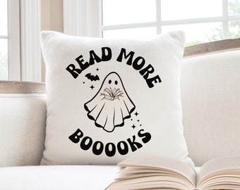 Read More Booooks Book Lover Pillow, One More Chapter Reading Nook Cushion, Book Worm Gift, Book Themed Gifts, Halloween Book Decor