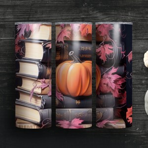 Gothic Book Lover Reusable Coffee Cup, Gothic Literature Book Coffee Cup, Books and Coffee Cup, Book Themed Gifts, Books and Coffee Tumbler Halloween gothic - 3