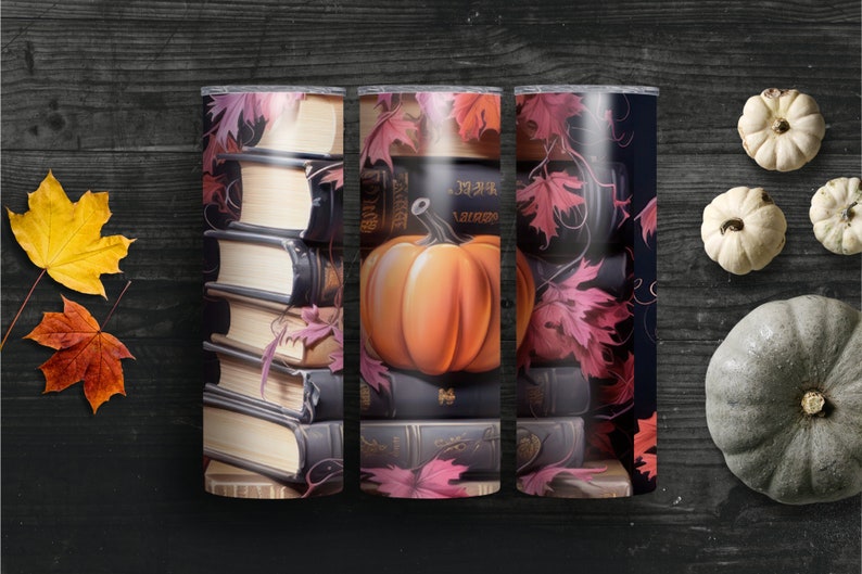 Gothic Book Lover Reusable Coffee Cup, Gothic Literature Book Coffee Cup, Books and Coffee Cup, Book Themed Gifts, Books and Coffee Tumbler Halloween gothic - 3